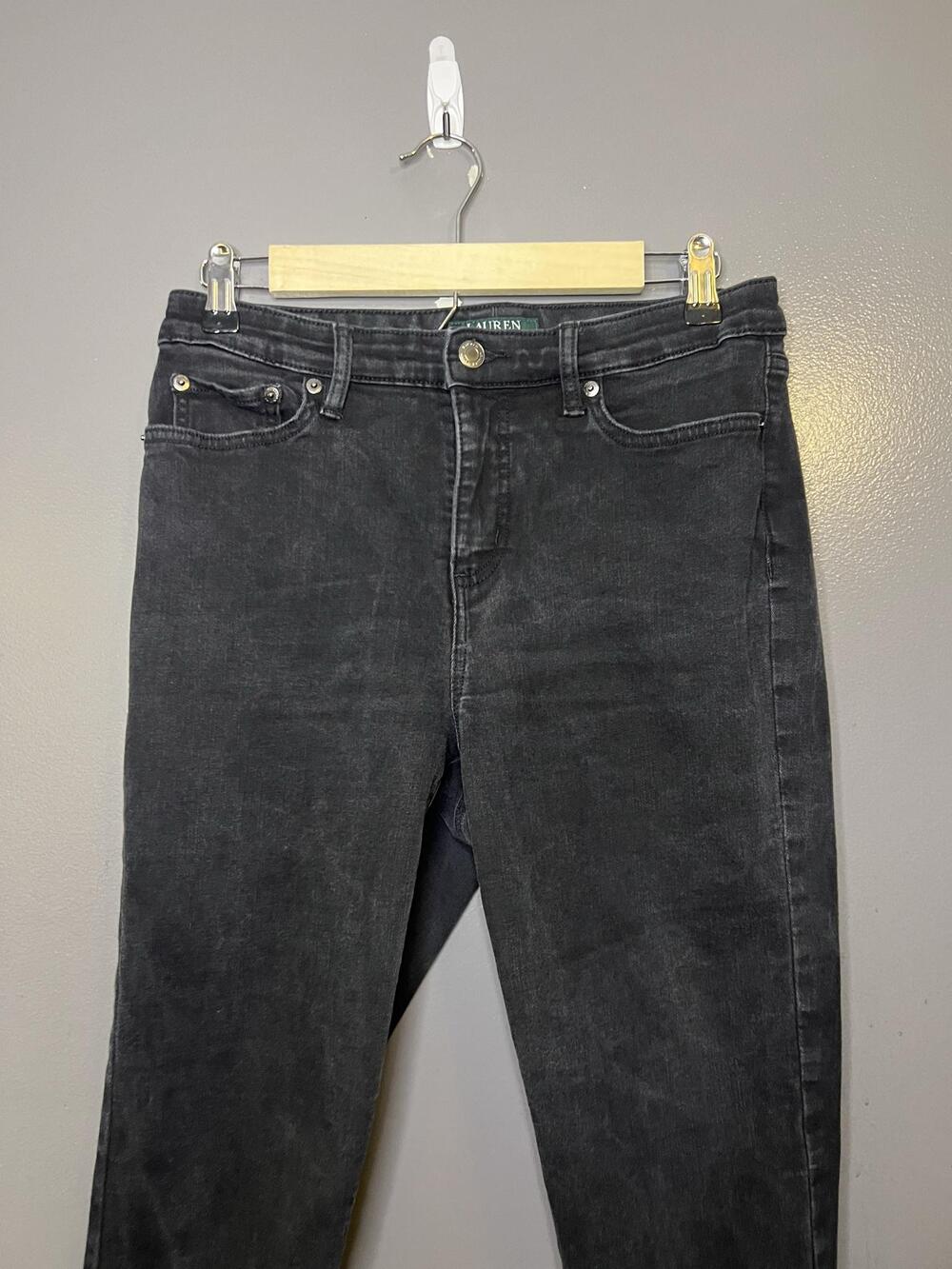 Lauren Ralph Lauren Skinny Crop Jeans Womens 10 Gray Charcoal Stretch Denim